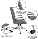 Whitney High Back Leather Office Chair With Adjustable Height Gray Chrome