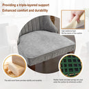 Gray Velvet Dining Chairs Channel Tufted For Kitchen