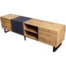 Modern TV with 3 Cabinets& Open Shelves, Color-matching Media Console Table for TVs up to 80", Entertainment Center with Drop Down Door for Living Room, Bedroom, Home Theatre