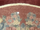 Oval Chinese Peking Rug 5x8, Pink, Floral, Vintage Chinese Wool Carpet