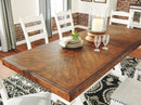 Valebeck - Rectangular Dining Room Table - White / Brown