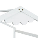 Double Twin House-Style Floor Bed with Fence, Guardrails, without door, White(Old Sku:W504P143317)