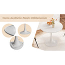 31.4 'round dining table, medieval white tulip dining table, 2-3 person metal base dining table, easy to assemble casual coffee table, office desk
