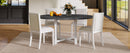 TREXM 5-Piece Extendable Dining Table Set for 4, Round Dining Table for 4 with Upholstered Chairs, Farmhouse Kitchen Table Set with Removable Leaf for Dining Room and Kitchen (Grey+White)