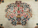 2' 7" X 3' 6" Antique Rug Hand Knotted Pictorial Wool Oriental Flowers