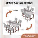 5-Piece Counter Height Dining Set, Faux Marble Bar Table with 4 Upholstered Chairs, Mid-Century Style for Kitchen or Small Spaces