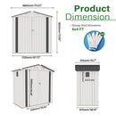 6X3.5FT Metal Storage Shed,Tool Shed with Pitched Roof Watertight with Positive Window and Lockable Door Compact Tool Shed for Garden, Backyard,Patio,Sundries and Bike Storage, White+Gray