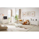 Modern 3 Drawer Bedroom Chest of Drawers with 7 Drawers Dresser, Clothes Organizer -Metal Pulls for Living Room, Bedroom, Hallway, White, 47.6" x 15.7" x 26.6"