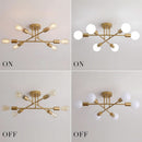 Gold Modern Sputnik Chandelier With 6 Adjustable Lights