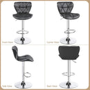 Grey Adjustable PU Leather Swivel Bar Stools Set of 2, Counter Height
