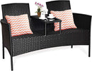 Wicker Outdoor Conversation Set With Removable Cushions