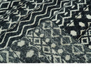 5.6x8.6 Black and Ivory Hand Knotted Southwestern Tribal Trellis wool Area Rug