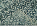 5.6x8.6 Teal Green and Beige Hand Knotted Southwestern Tribal Trellis wool Area Rug