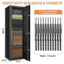 Heavy-Duty 57-Inch Anti-Theft Fireproof Biometric Gun Rifle Pistol Safe For Home, 11-12 Guns (SAK53816)