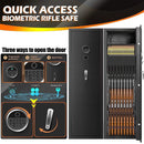 Heavy-Duty 57-Inch Anti-Theft Fireproof Biometric Gun Rifle Pistol Safe For Home, 11-12 Guns (SAK53816)