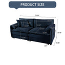 Oversized Chenille Loveseat Sofa, Modern Comfy Deep Seat Love Seat, DIY Combination, Blue