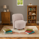 Modern Low Back Accent Chair, Upholstered Armless Living Room Chairs, Round Pine Wood Feet, for Small Living Spaces, Living Room, Bedroom, Balcony, Office, Reading Nook, Khaki
