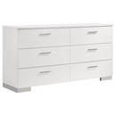Felicity 6-piece Queen Bedroom Set White High Gloss