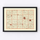 Vintage Map of Washtenaw County, Michigan 1896