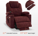 Large Power Lift Recliner With Massage And USB Sangria