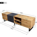 Modern TV with 3 Cabinets& Open Shelves, Color-matching Media Console Table for TVs up to 80", Entertainment Center with Drop Down Door for Living Room, Bedroom, Home Theatre