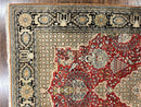 Wonderful Persian Silk Rug 5x7, Birds Floral Vases, Red, Hand Knotted Silk Fine Oriental Carpet, Handmade Vintage, Persian Qum Rug, 400 KPSI