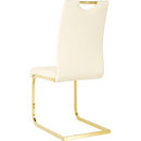 Modern Light Yellow PU dining chair Living room chair Upholstered chair, gold metal chair leg design, kitchen, living room, bedroom, dining room side chair (Set of 4)