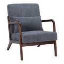 Mid-Century Modern Accent Chair, Arm Chair Living Room Chairs with Pillow Upholstered Reading Chair with Solid Wood Frame &  Living Room Bedroom Balcony (Antique Dark Grey)
