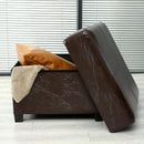Brown Folding Storage Bench Ottoman Hidden Compartments