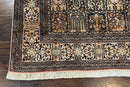 Indian Kashmiri Silk Rug 4x6, Panel Design, Multicolor, Fine
