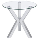 Kenzie 2-piece Round Coffee and End Table Set Chrome