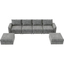 115x58" Chenille Modular Sectional Sofa,U Shaped Reversible Couch,Free Combination,6 Seat Sleeper Sofa Bed with Ottoman,Convertible Oversized Indoor Furniture for Living Room,Gray
