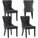 Tufted Velvet Dining Chairs Set of 4 With Acrylic Legs