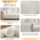 Lamb's wool 2-seater cushion sofa 90" comfortable sofa for living room Bedroom and other casual spaces Lamb's wool sofa with 2 cushions and 2 ball pillows. (BEIGE)two sets