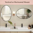 Oval Mirror 20x30 Black Bathroom Vanity Wall Mount