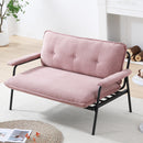 Modern Pink Sofa with Metal Frame for Versatile Scenarios in Small Spaces, 53-Inch