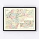 Vintage Map of Venango County, Pennsylvania 1865