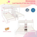 White Solid Wood Triple Bunk Bed With Storage Stair