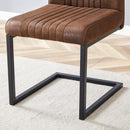 Table and chair set.A 49.6*30 Inch Transparent Tempered Glass Dining Table With Wood Grain MDF Legs.Paired With 4 Ergonomic Brown Technology Fabric Dining Chairs,Black Metal Legs.