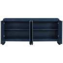 Vertical Stripes and Wavy Design of a Four-Door Cabinet Cabinet Suitable for Hallway, Entryway, Living Room