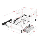 Upholstered Platform Bed Frame With 2 Storage Drawers And Adjustable Sofa Bed