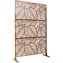 Outdoor & Indoor Privacy Screen Metal Privacy Screen 76' H×48' W, Freestanding Decorative Privacy Screen for Deck Balcony Patio, Privacy Fence Panels for Outside Lawn Garden PS111 BROWN