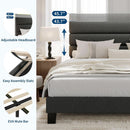 King Size Bed With Adjustable Headboard In Dark Grey