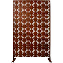 Outdoor & Indoor Privacy Screen Metal Privacy Screen 76' H×48' W, Freestanding Decorative Privacy Screen for Deck Balcony Patio, Rust Red Steel