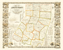 Vintage Map of Indiana County, Pennsylvania 1856