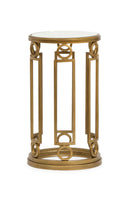 Lorena - Round Accent Table - Burnished Brass