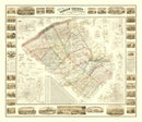 Vintage Map of Lehigh County, Pennsylvania 1862