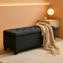 50.8 Inches Gray Upholstered Storage Ottoman Bench