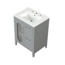 24' Bathroom Vanity with Sink, Bathroom Vanity Cabinet with Two Drawers and Door, Adjustable Shelf, Solid Wood and MDF, Grey (Old Sku:WF309411AAE)