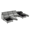 U_Style Double-Layer Cushion Modern Large U-Shaped Modular Sofa, Freely Combinable 6-Seater with Storage Function, Convertible to Sofa Bed, Perfect for Living Rooms, Offices, and Apartments
